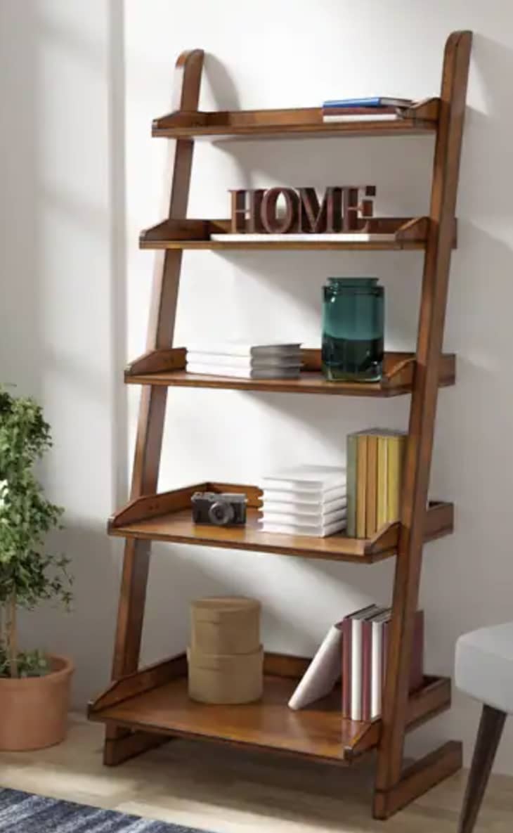 Short ladder bookshelf top